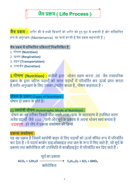 Class 10 Science Chapter- 6 Notes In Hindi जैव प्रक्रम - Image 2