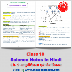Class 10 Science Notes In Hindi Chapter-9 आनुवंशिकता एवं  जैव विकास