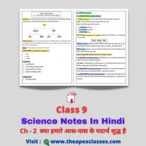 Class 9 Science Chapter-2 Notes In Hindi क्या हमारे आस-पास के पदार्थ शुद्ध है