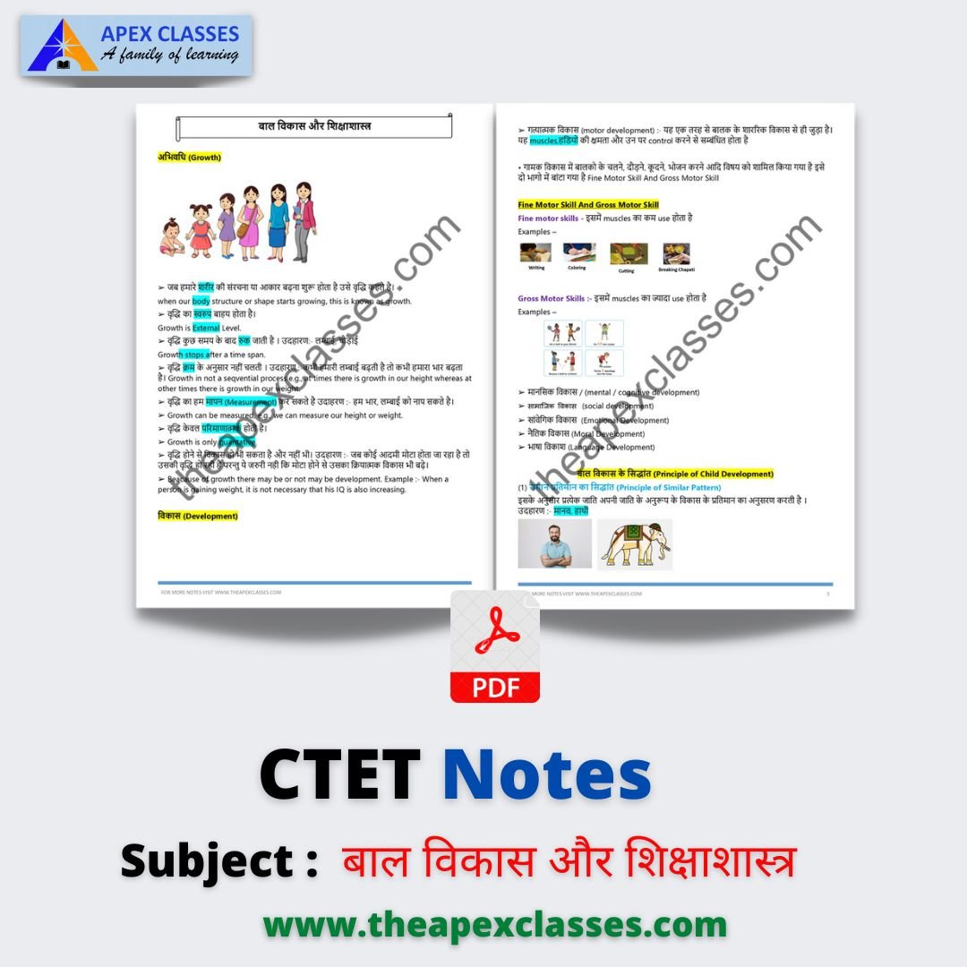 CTET बाल विकास और शिक्षाशास्त्र Notes PDF