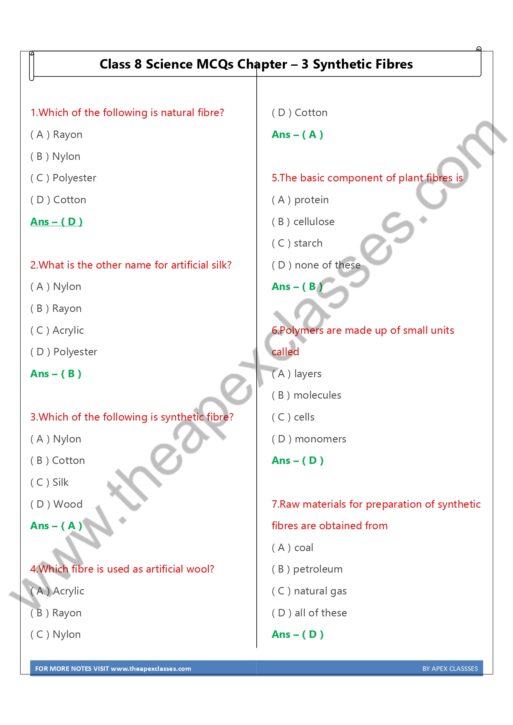 Class 8 Science MCQs in English PDF - Image 4