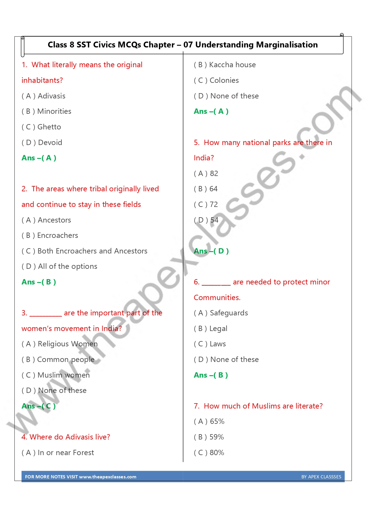 Class 8 SST MCQs in English PDF - Image 6