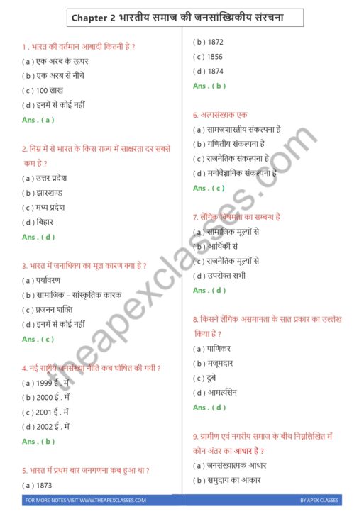 Class 12 Sociology MCQs in Hindi All Chapters PDF - Image 3