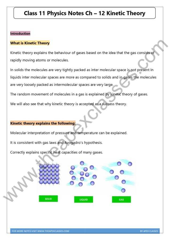 Class 11 Physics Notes In English PDF ( All Chapters ) – APEX CLASSES