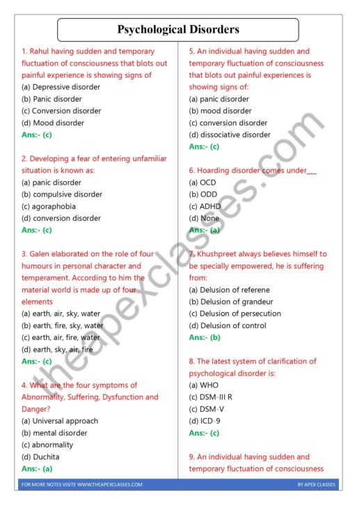 NCERT Class 12 Psychology MCQs all Chapters in English PDF - Image 4