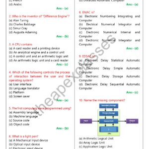 Class 11 Computer Science MCQs In English PDF