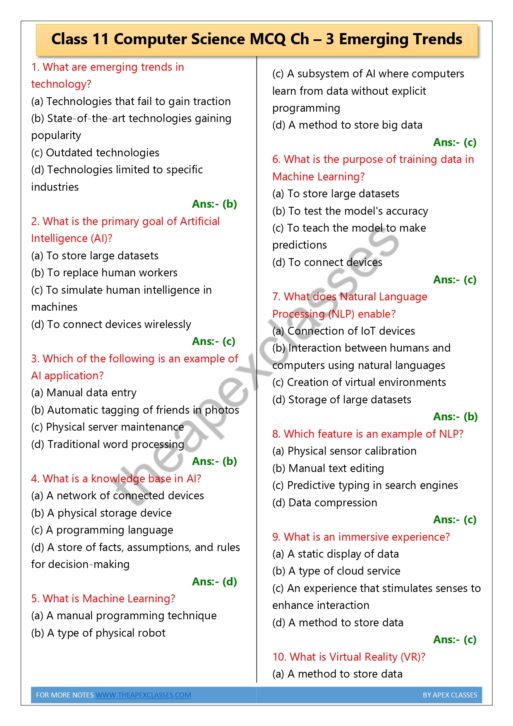 Class 11 Computer Science MCQs In English PDF - Image 4
