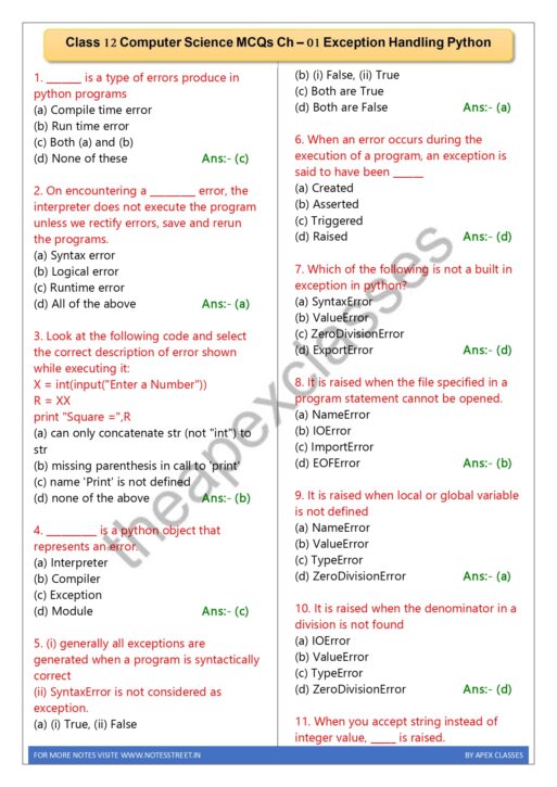 Class 12 Computer Science MCQs In English PDF - Image 2