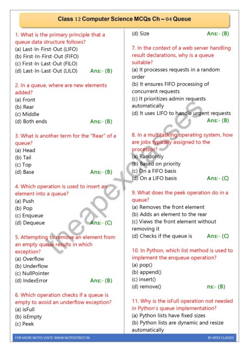 Class 12 Computer Science MCQs In English PDF - Image 4